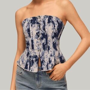 NWOT Poplin Strapless Top